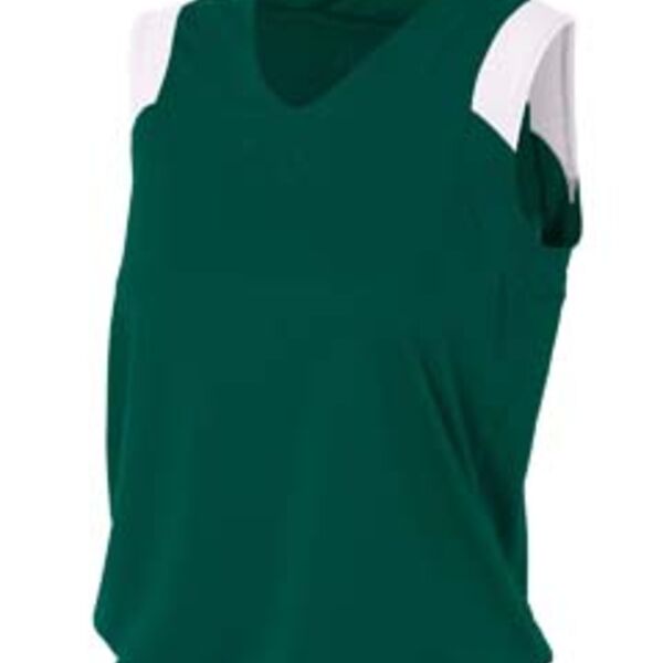 Ladies' Moisture Management V Neck Muscle Shirt Thumbnail